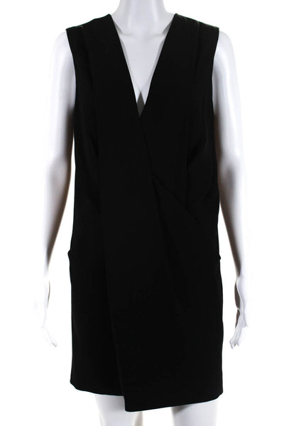 Alexander Wang Women's V-Neck Sleeveless A-Line Mini Dress Black Size 4