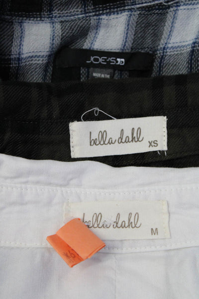 Joe's Bella Dahl Womens Checkered Button Up Top Shirt Blue Size M XS Lot 3