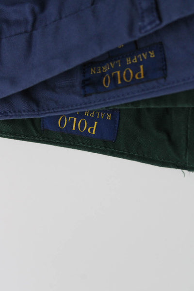 Polo Ralph Lauren Boys Cotton Straight Leg Chinos Pants Blue Green Size 18 Lot 2