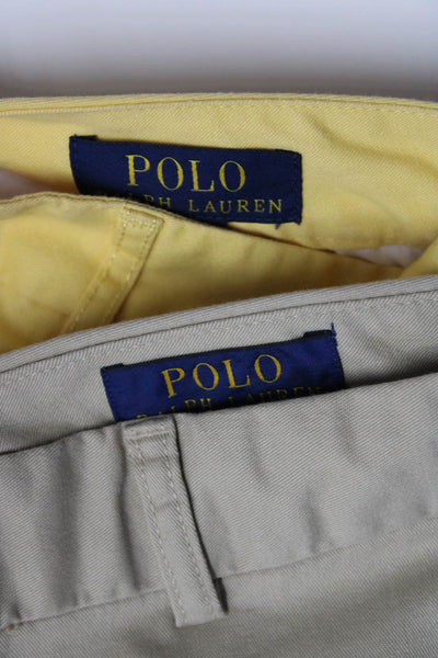 Polo Ralph Lauren Boys Cotton Straight Leg Chinos Pants Yellow Tan Size 18 Lot 2