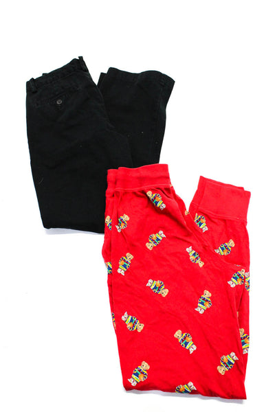 Polo Ralph Lauren Boys Red Bear Print Drawstring Pajama Pants Size M 14 Lot 2