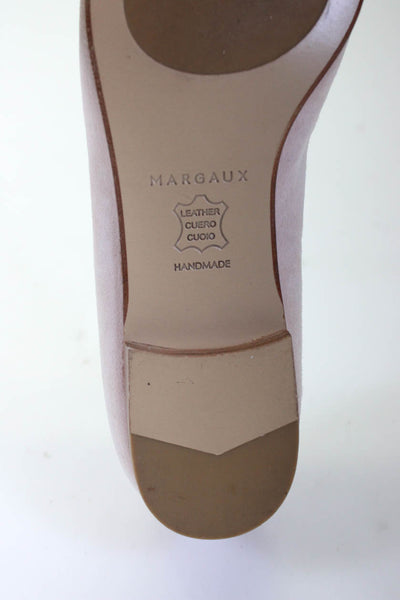 Margaux Womens Leather Round Toe Slip-On Darted Ballet Flats Pink Size 6.5