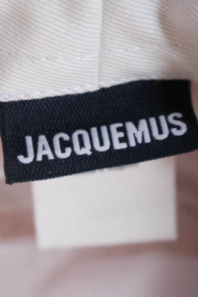 Jacquemus Womens Lamb Leather Striped Tied Darted Bucket Hat Orange Size EUR56