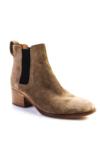 Rag & Bone Womens Colorblock Elastic Slip-On Ankle Boots Brown Size EUR37.5
