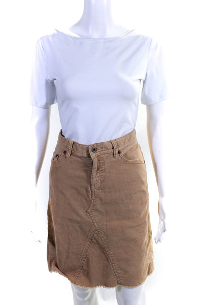 Ralph Lauren Polo Jeans Womens Cotton Corduroy Knee Length Skirt Brown Size 4