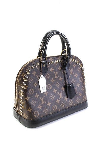 Louis Vuitton Womens Monogram Macassar Studded Alma PM Handbag