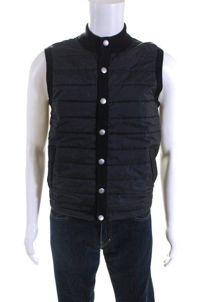 Barbour Women's Sleeveless Button Down Puffer Vest Black Size S