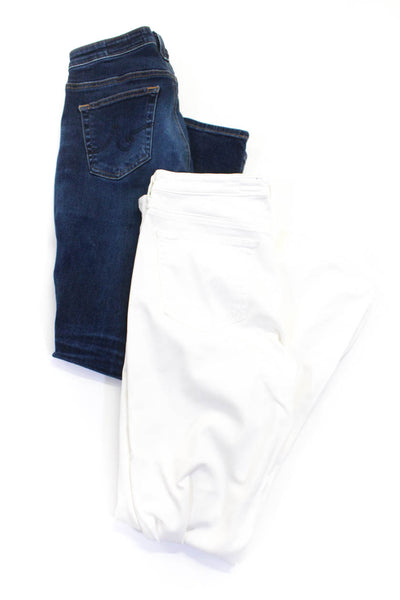 AG Adriano Goldschmied Womens The Stilt Pants Jeans White Blue Size 30 29 Lot 2