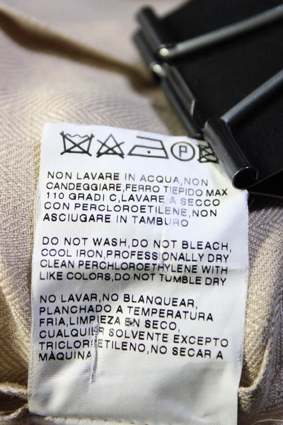 Max Mara Womens Brown Linen Three Button Long Sleeve Blazer Jacket Size 8