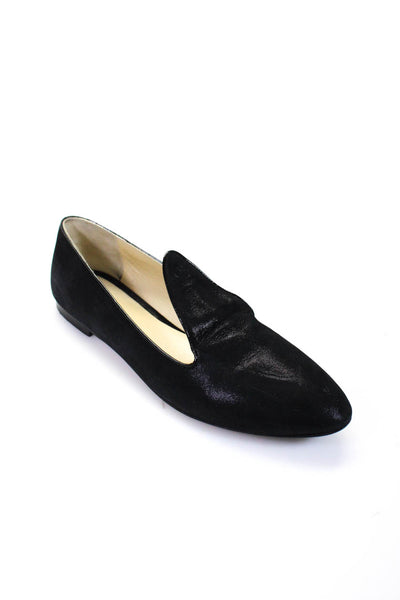 Sarah Flint Womens Suede Leather Trim Flap Flat Heeled Loafers Black Size 12