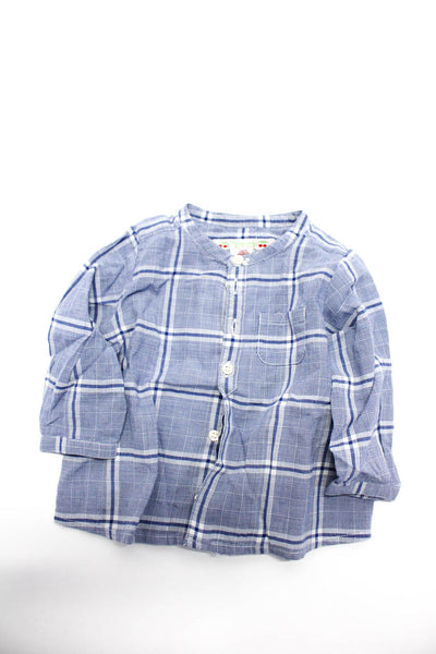 Bonpoint Toddlers Long Sleeve Plaid Shirt Blue Size 6