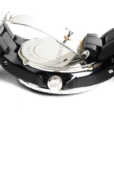 Michael Michael Kors Womens Black Plastic Crystal Oversized Watch MK-5248 112800