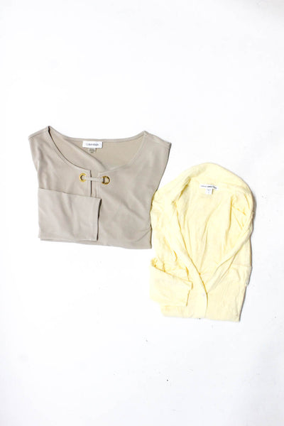 Standard James Perse Calvin Klein Womens Tops Shirts Yellow Gray Size S L Lot 2