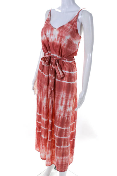 Bella Dahl Women s Sleeveless V Neck Belted Tie Dye Midi Dress