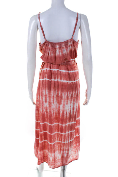 Bella Dahl Women s Sleeveless V Neck Belted Tie Dye Midi Dress