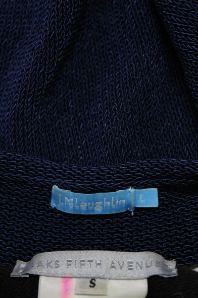 Saks Fifth Avenue J. McLaughlin Womens Knit Sweaters Brown Blue Size S L Lot 2