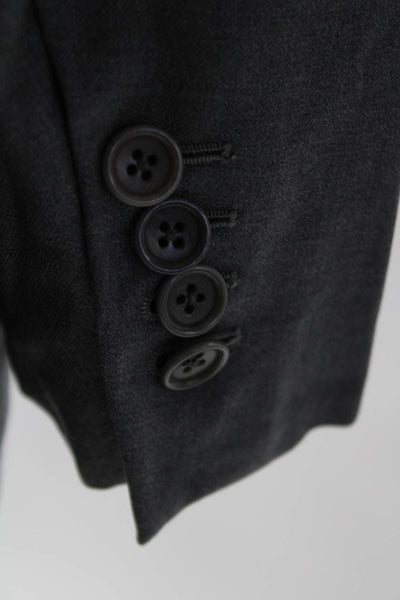 Scuderi Mens Two Button Notched Lapel Blazer Jacket Gray Wool Size Italian 48
