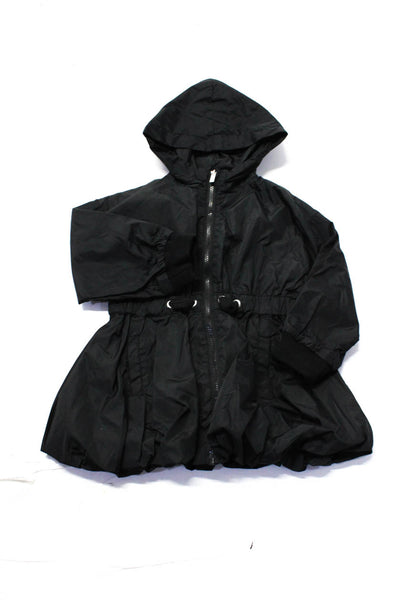 Habitual Girls Long Sleeve Drawstring Waist Hooded Anorak Jacket Black Size 18M
