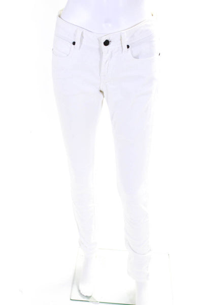 Burberry Brit Womens White Cotton Mid-Rise Skinny Leg Jeans Size 37R