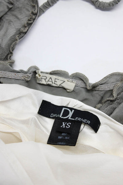 David Lerner Braez Womens Silk Draped Sleeveless Blouse Top White Size XS Lot 2