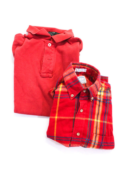 Polo Ralph Lauren Boys Collar Short Sleeves Polo Shirt Red Size M Lot 2
