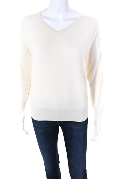 Ba&Sh Women's Dolman Sleeve Back Button Up V-Neck Knit Blouse Beige Size 0