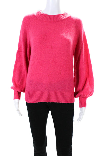 Central Park West Womens Cashmere Knit Mock Neck Pullover Sweater Pink Size XS
