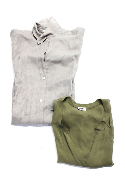 Standard James Perse L'Agence Womens Button Up Shirt Dress Gray Size 1 S Lot 2