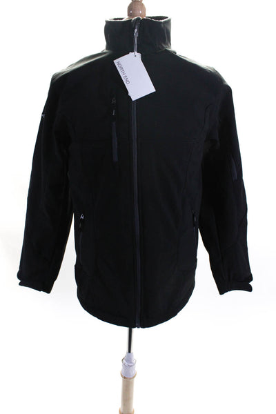 North End Mens Mock Neck Full Zipper Jacket Black Size Medium