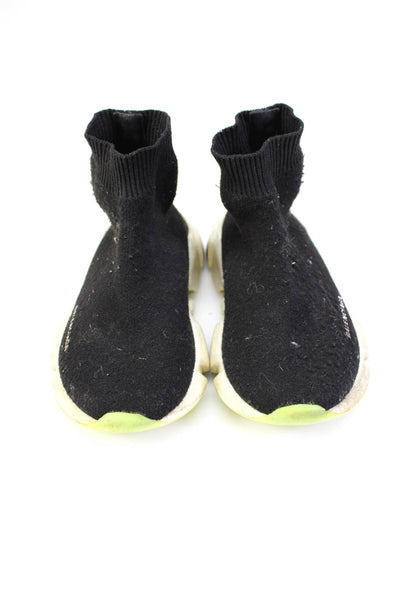 Balenciaga Unisex Kids Slip On Stretch Ankle Boots Sneakers Black White Size 9.5