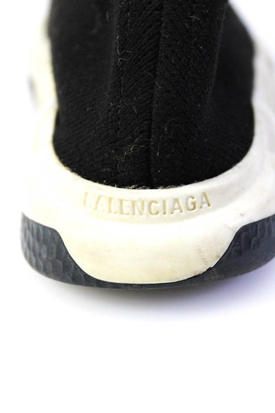 Balenciaga Unisex Kids Slip On Stretch Ankle Boots Sneakers Black White Size 9.5