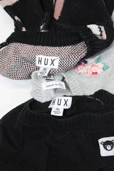 Hux Girls Crewneck Long Sleeves Sweater Black Size 3-6 M Lot 4