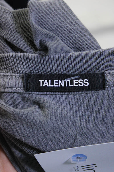 Talentless Mens Cotton Jersey Knit Long Sleeve Crewneck Basic Shirt Gray Size L