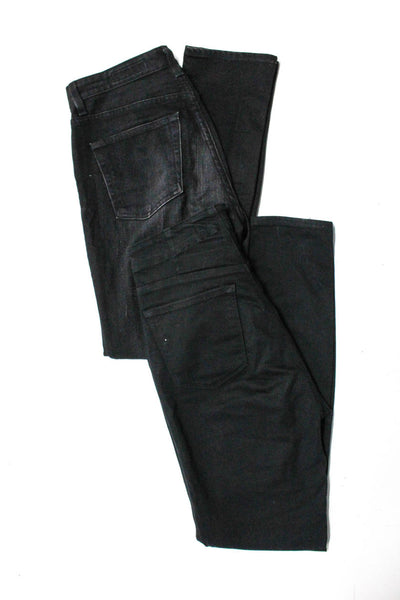 J Brand AG Adriano Goldschmied Womens Button Skinny Jeans Black Size 26 27 Lot 2