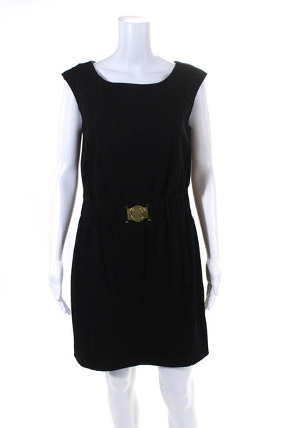 Cynthia Steffe Women's Sleeveless Elasticated Buckle Sheath Dress Black Size 8