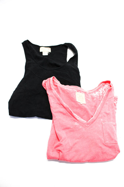 Elizabeth and James Chaser Womens Tank Tops Blouses Pink Black Size XS Lot 2