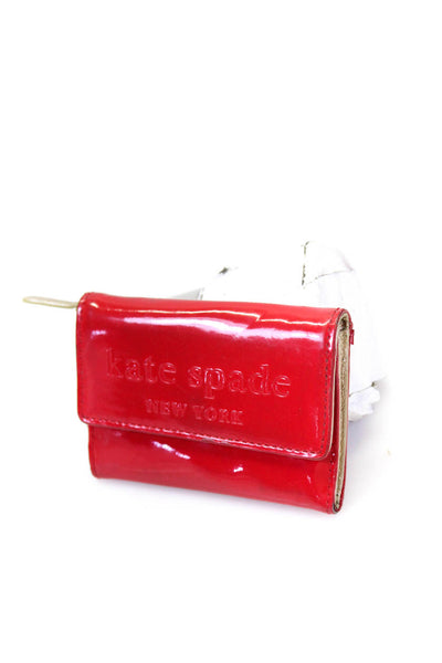 Kate Spade New York Womens Patent Leather Envelope Key Chain Red