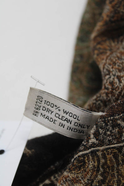 Oscar de la Renta Women's Wool Fringe Trim Striped Scarf Multicolor