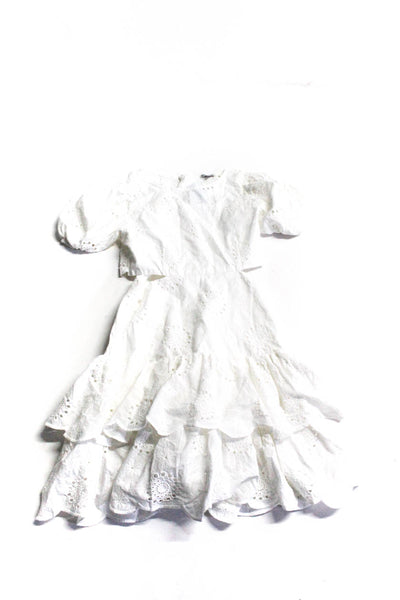 Habitual Kids Girls Cotton Battenberg Lace Cut-Out Midi Dress White Size 16