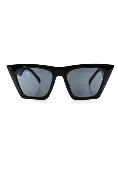 The Happily Eva After Collection Womens Square Cats Eye Sunglasses Black Plastic