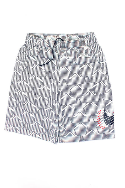 Nike Theory Mens Striped Graphic Drawstring Buttoned Shorts White Size S Lot 2