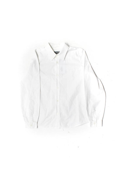 Bonpoint Boys Collared Button Cuff Long Sleeved Button Down Shirt White Size 10