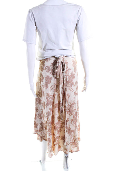 Beachgold Womens Floral Print Tied Wrapped Cover-Up Skirt Brown Size XS
