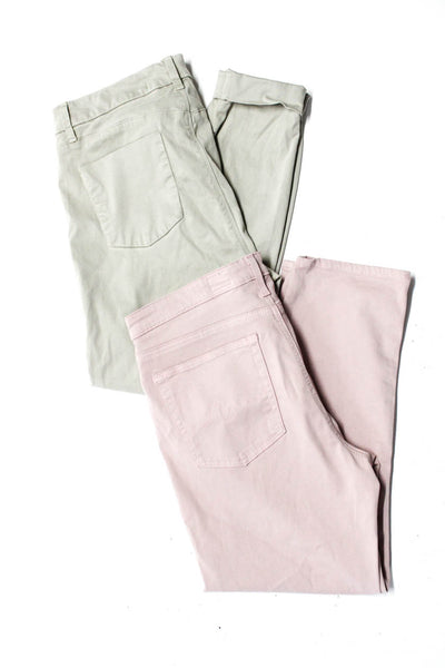 J Brand Adriano Goldschmied Womens Skinny Cuffed Pants Green Pink Size 32 Lot 2