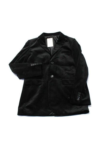Isaac Mizrahi Juniors Boys Two Button Velour Velvet Blazer Jacket Black Size 20
