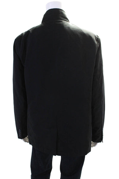 J. M. Haggar Men's Collar Long Sleeves Pockets Coat Black Size L
