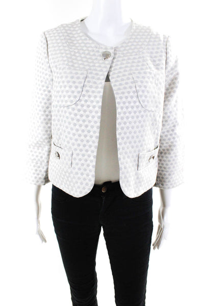 Marc by Marc Jacobs Women's One-Button Geometric Print Jacket Gray Size 10