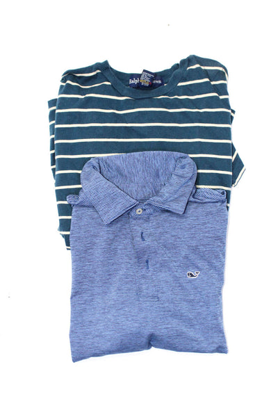 Ralph Lauren Vineyard Vines Boys T-Shirt Top Polo Blue Size L Lot 2