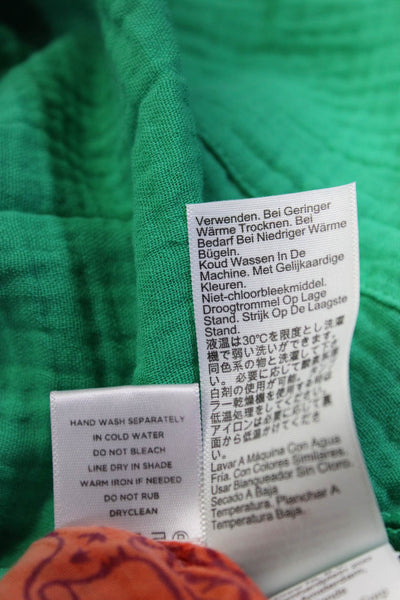 J Crew Roberta Roller Rabbit Women's Cotton Swimwear Coverup Green Size S Lot 2