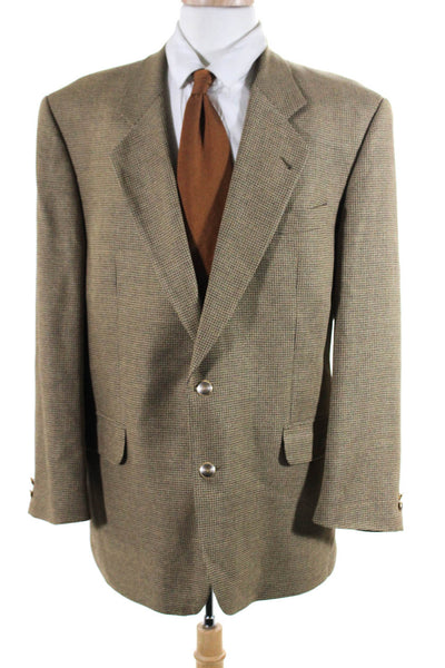 Cedrics Mens Two Button Woven Notch Lapel Suit Blazer Light Brown Black Size 42R